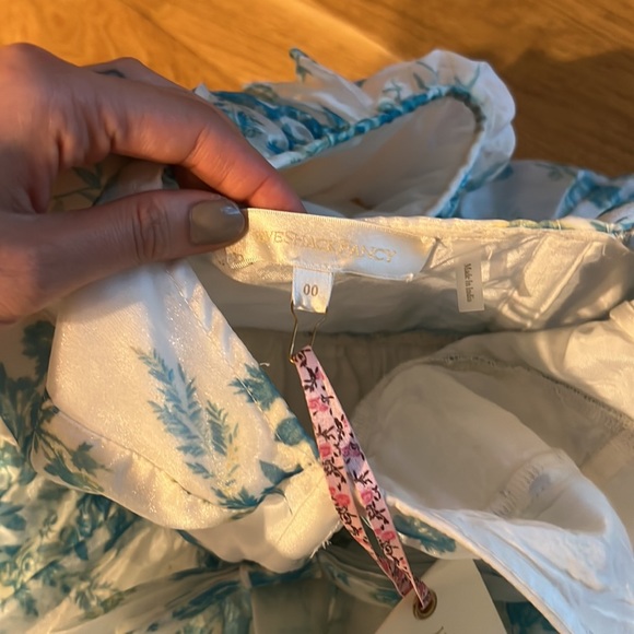 NWT Loveshackfancy Blue Macron Floral tulle maxi Gown - Picture 12 of 16